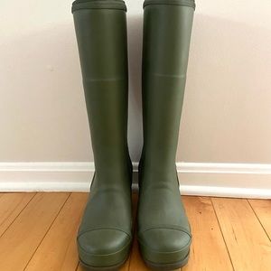 Sorel Women’s Joan Tall Rain Wedge Boots size 7.5 - Olive Green